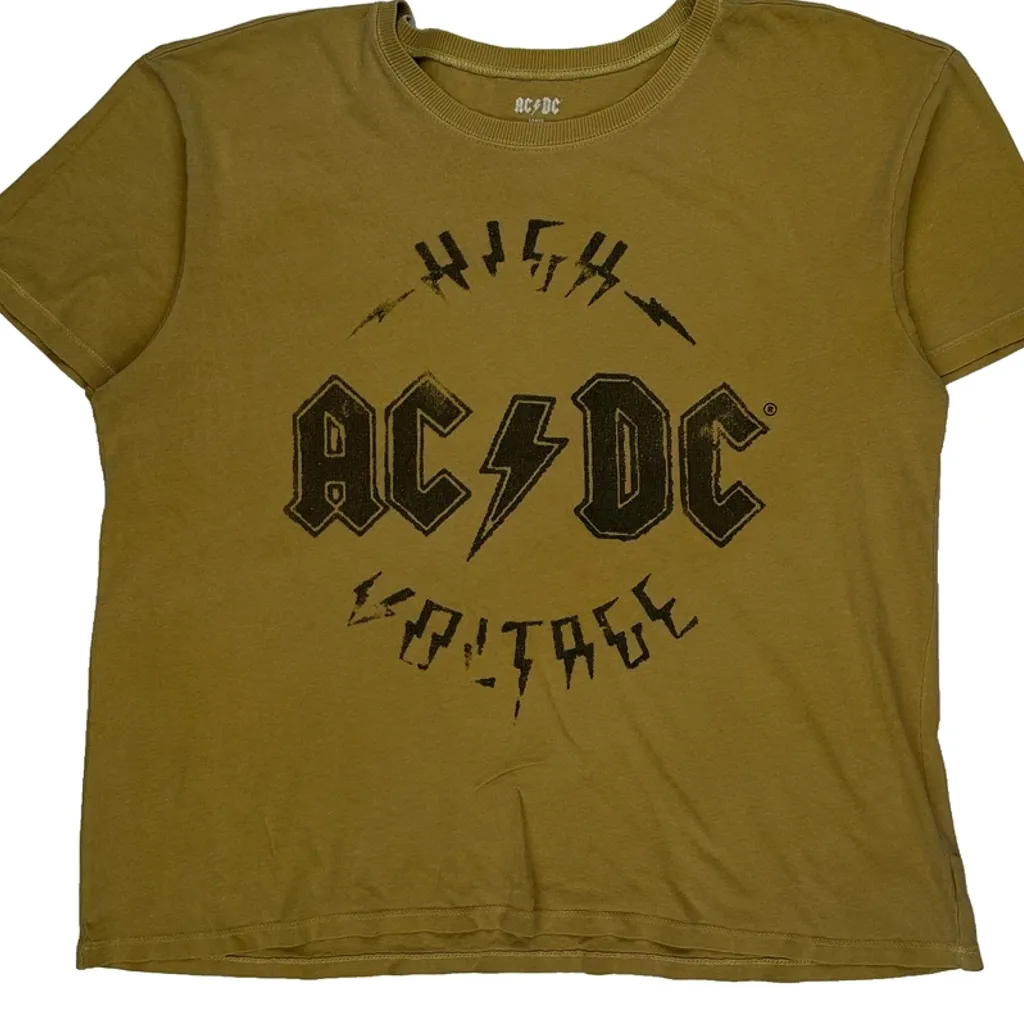 Ac/Dc Band T-Shirt - Large Brown Cotton - Image 5
