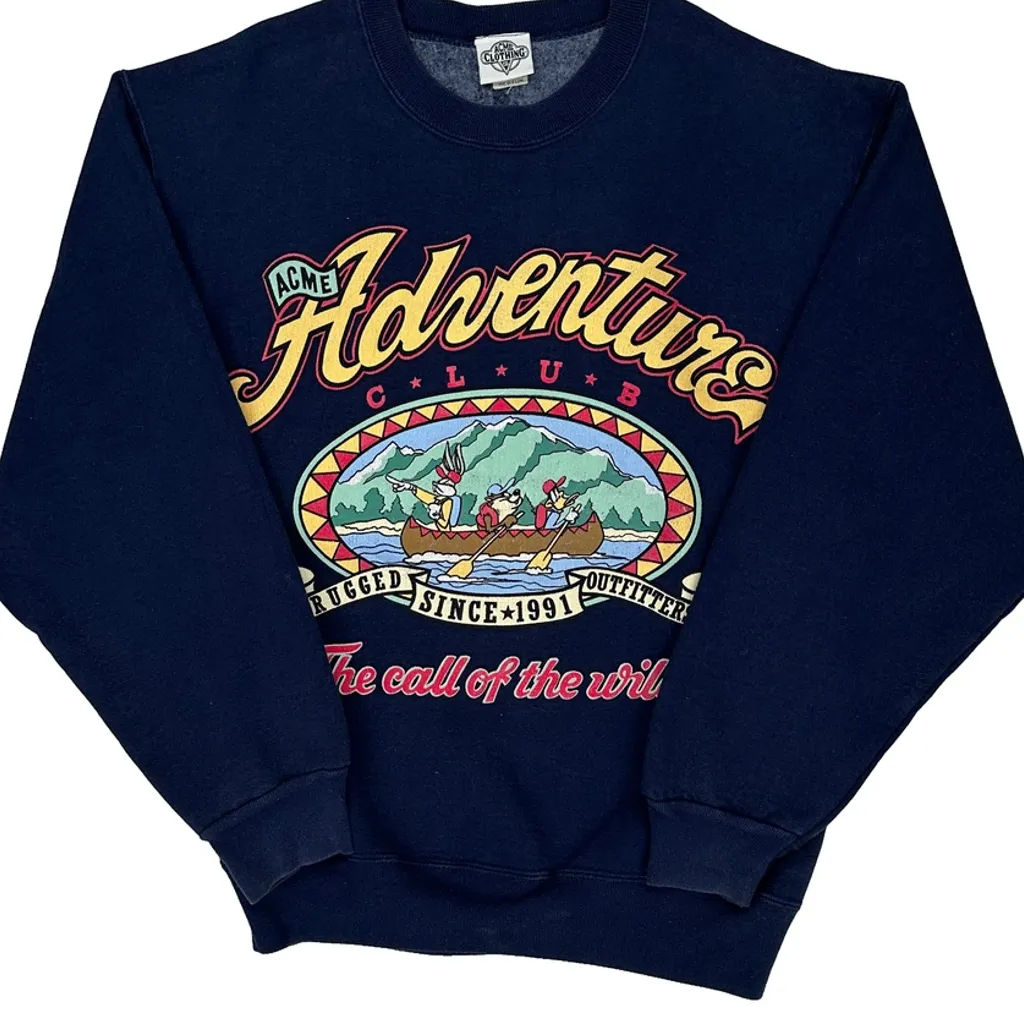Acme Clothing Graphic Sweatshirt - Medium Navy Cotton - Image 5