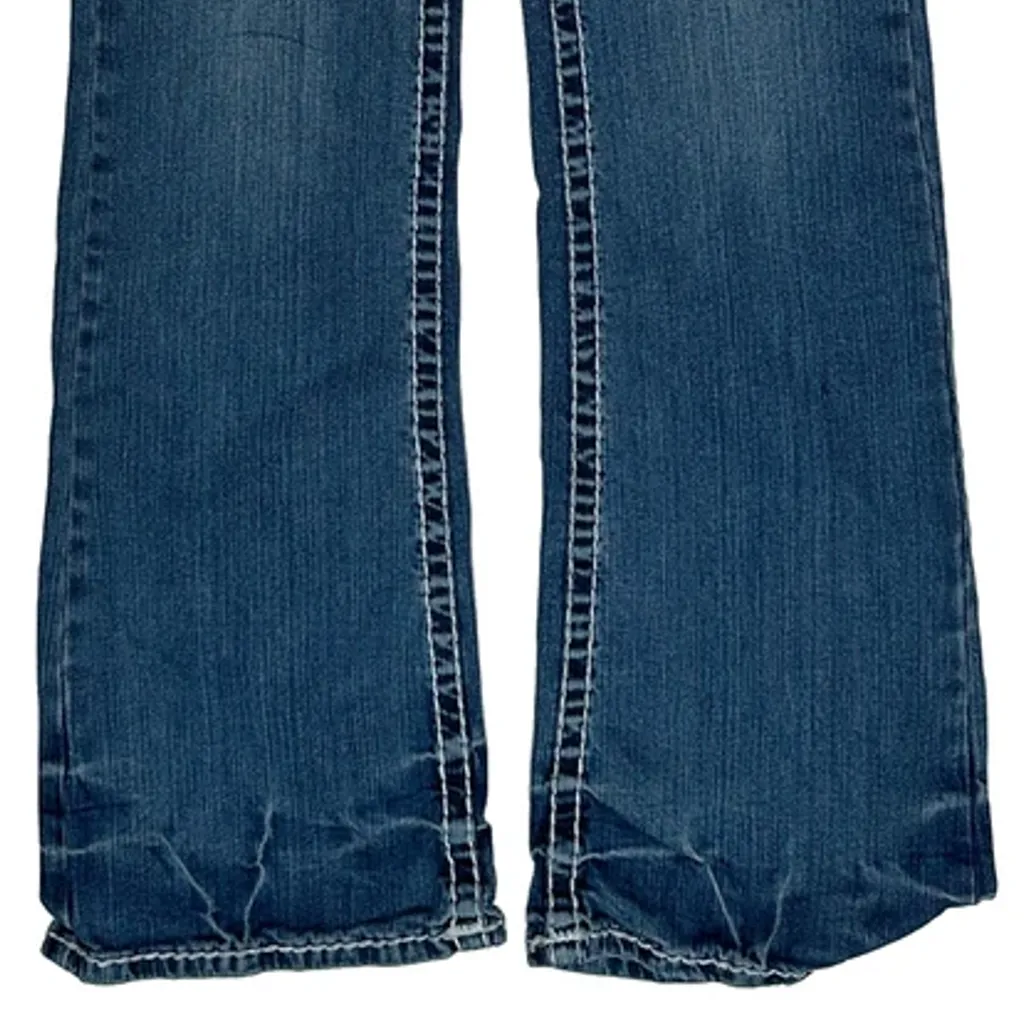 Adele Martin Boot Cut Jeans - 28W UK 6 Blue Cotton - Image 10
