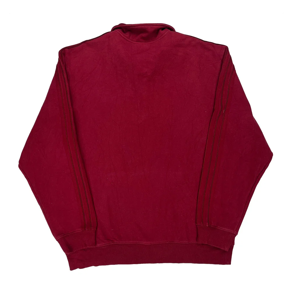 Adidas 1/4 Zip - Large Red Polyester - Image 2