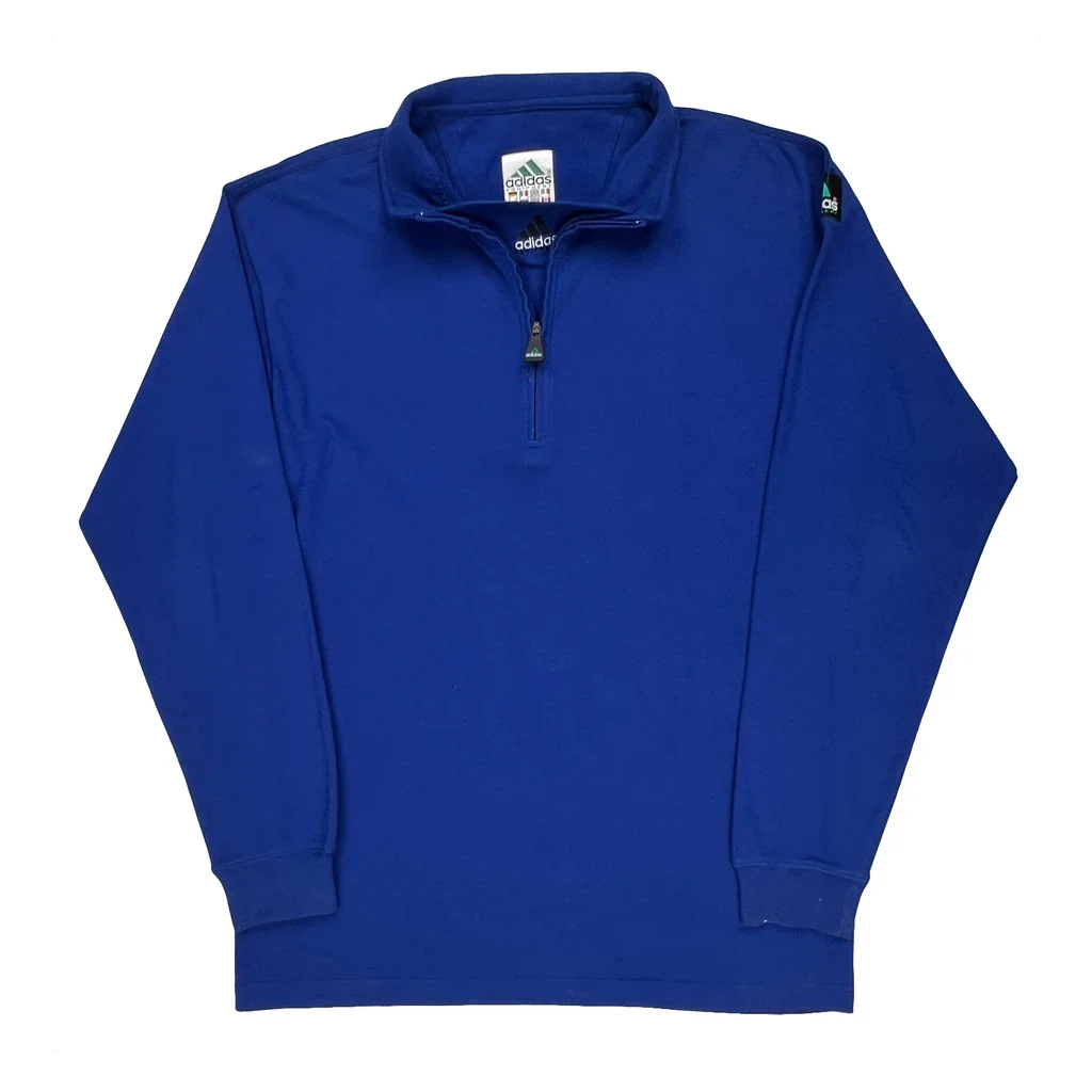Adidas Equipment 1/4 Zip - XL Blue Cotton