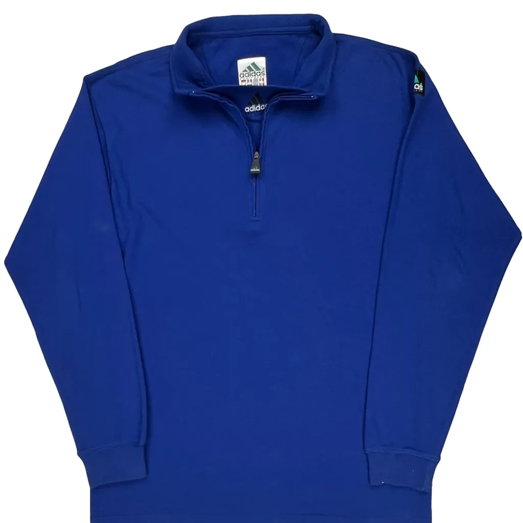 Adidas Equipment 1/4 Zip - XL Blue Cotton - Image 5