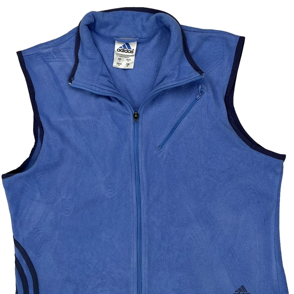 Adidas Fleece Vest - Large Blue Polyester - Image 5