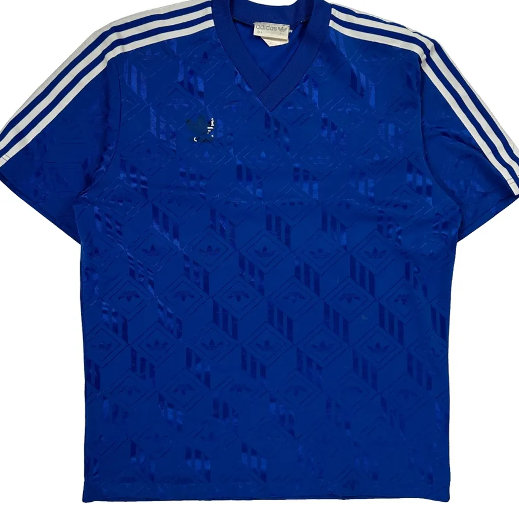 Adidas Football Shirt - Large Blue Polyester - Image 4