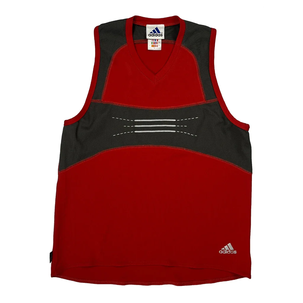 Adidas Football Shirt - Large Grey Polyester