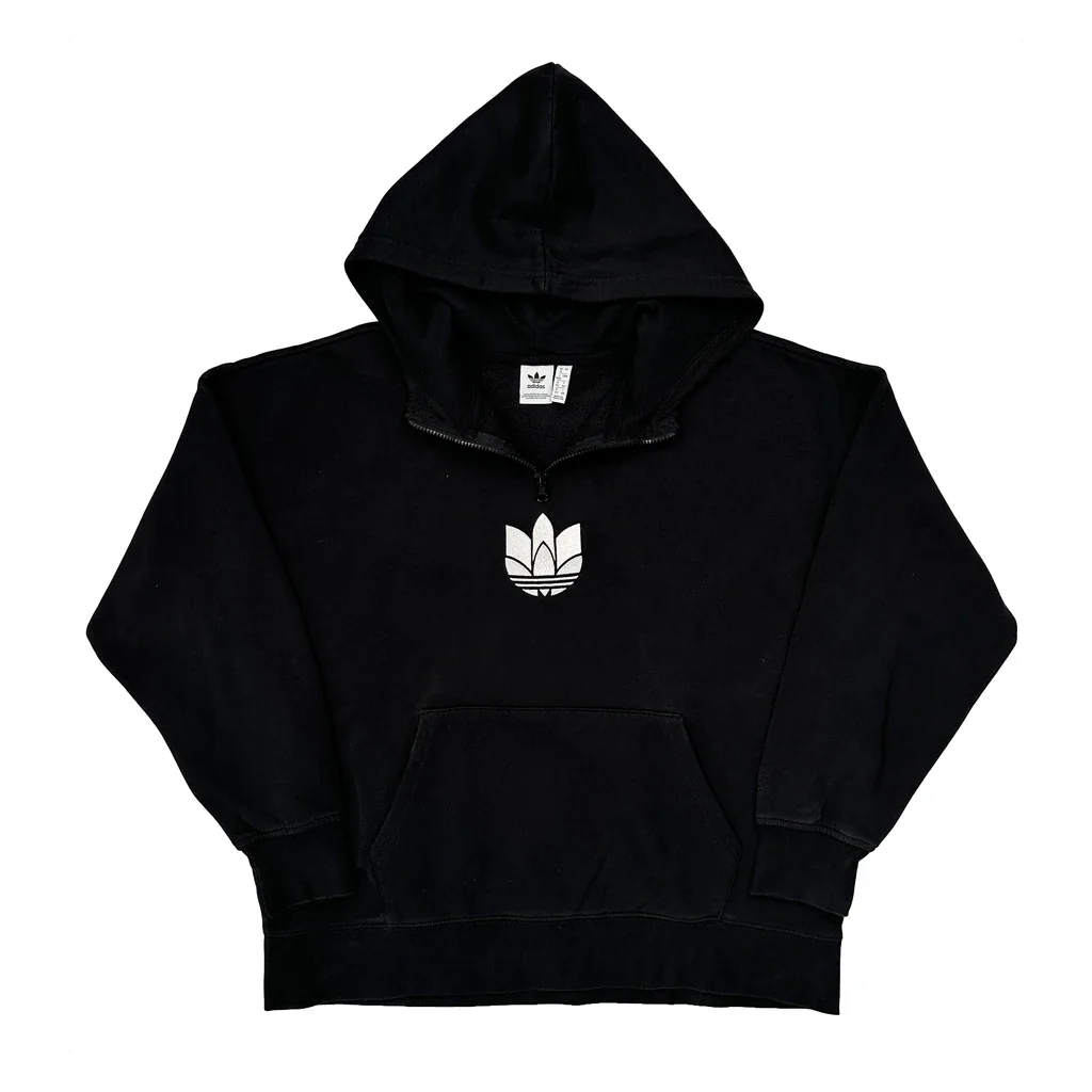 Adidas Hoodie - Medium Black Cotton