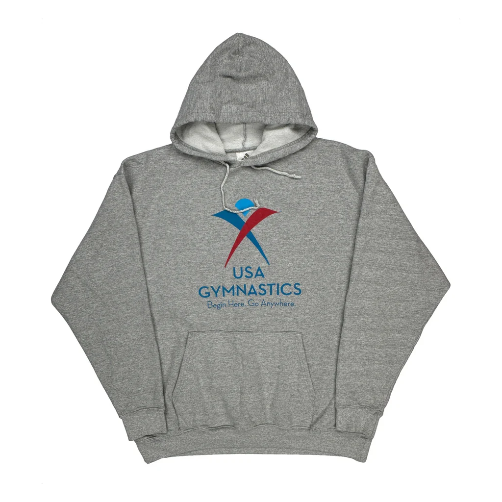 Adidas Hoodie - Large Gray Cotton Blend