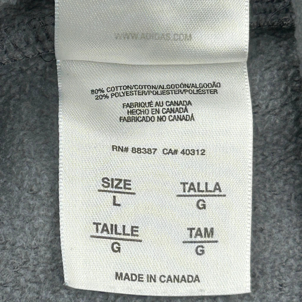 Adidas Spellout Hoodie - Large Gray Cotton Blend - Image 3