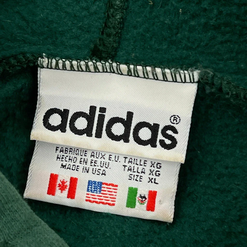 Adidas Hoodie - XL Green Cotton - Image 3