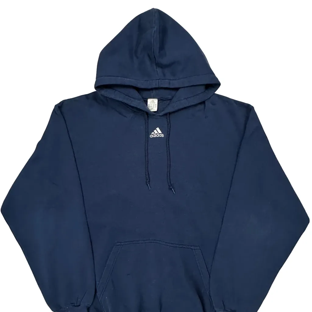 Adidas Hoodie - Large Navy Cotton - Image 5