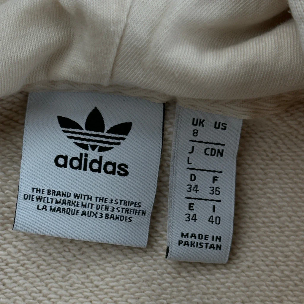 Adidas Hoodie - Large Beige Cotton - Image 3