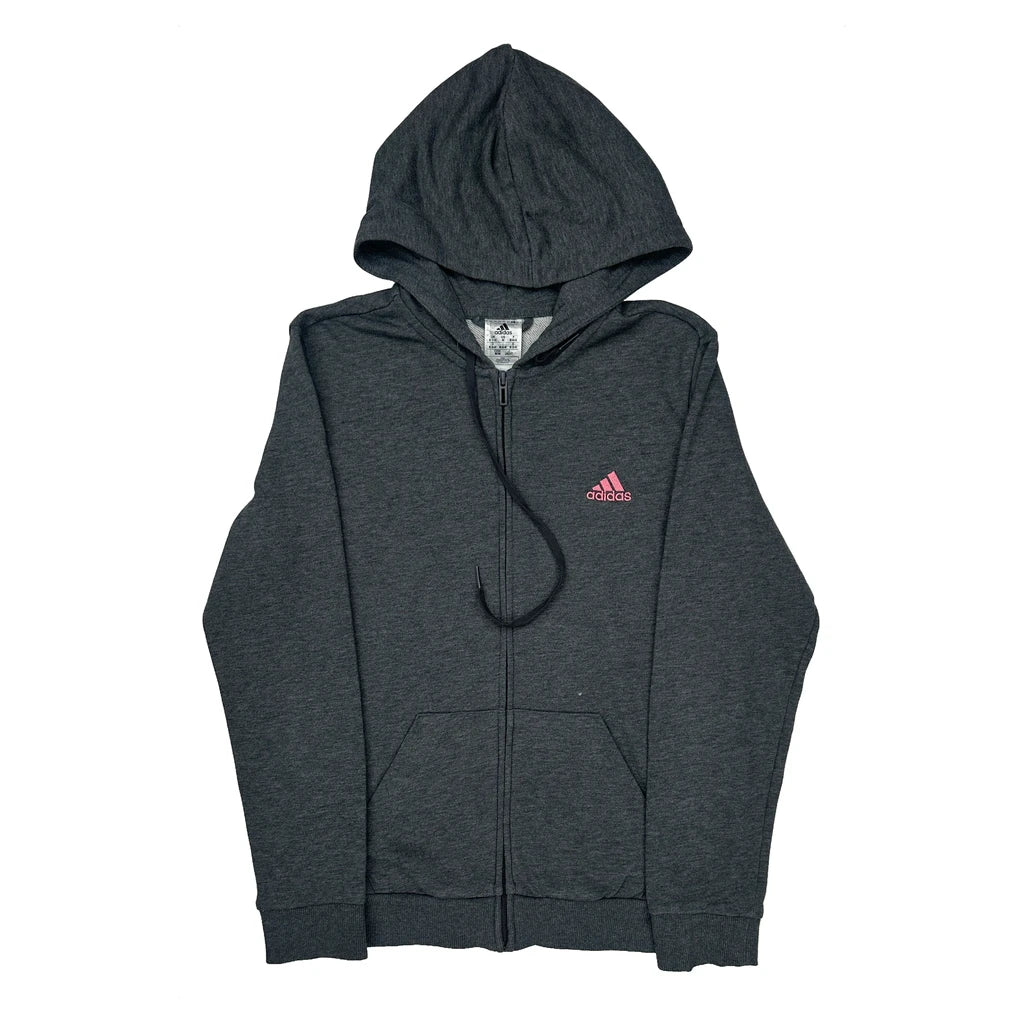 Adidas Hoodie - Medium Grey Cotton Blend