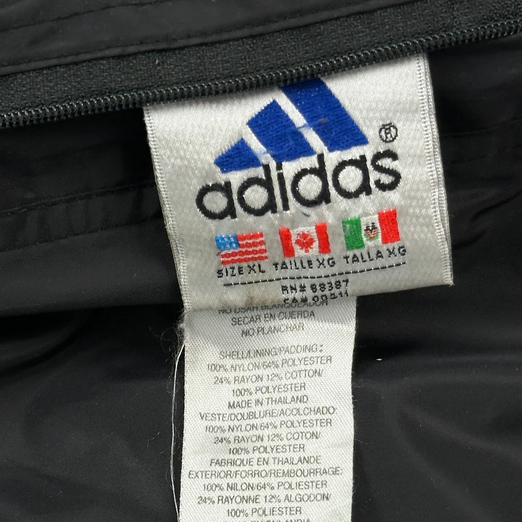 Adidas Striped Jacket - XL Black Nylon - Image 3
