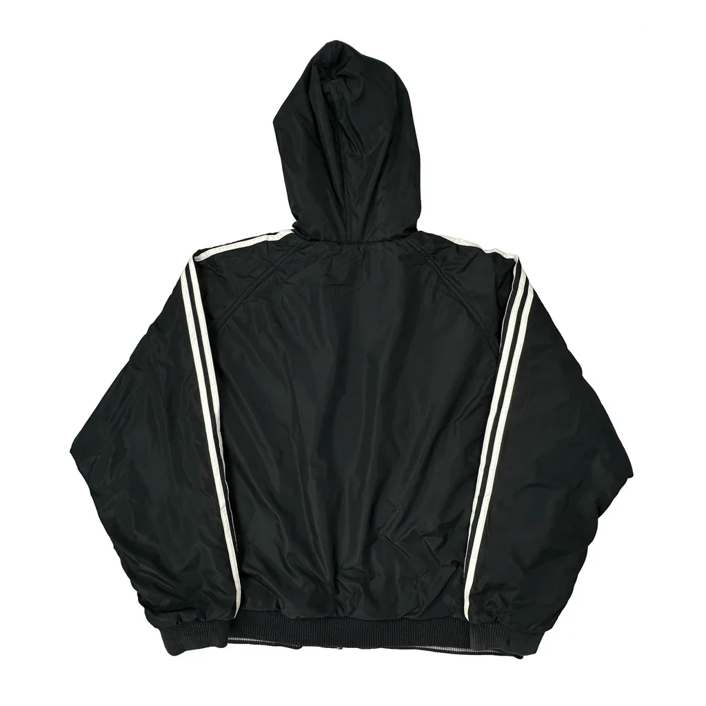 Adidas Striped Jacket - XL Black Polyester