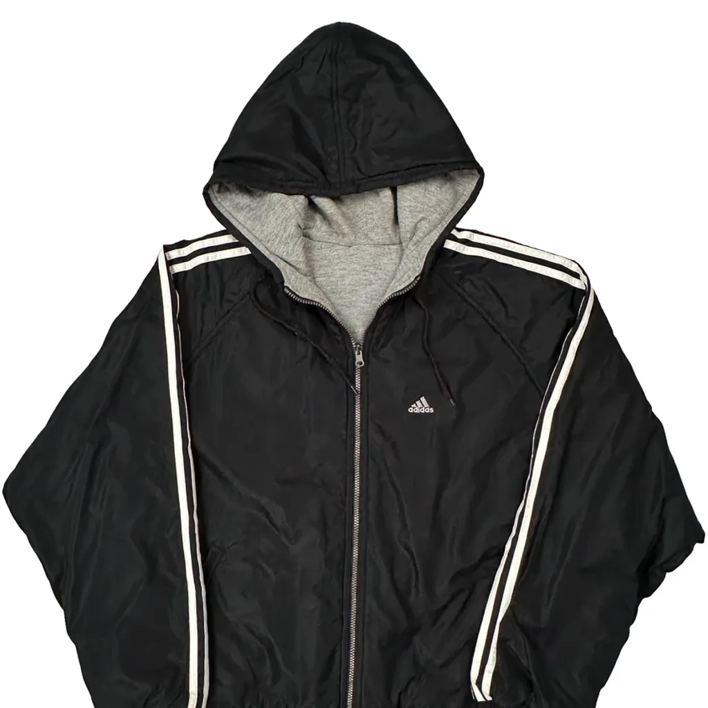 Adidas Striped Jacket - XL Black Polyester - Image 6