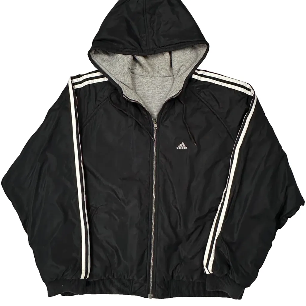 Adidas Striped Jacket - XL Black Polyester - Image 7