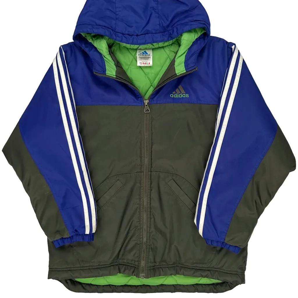 Adidas Striped Jacket - Medium Blue Polyester - Image 5