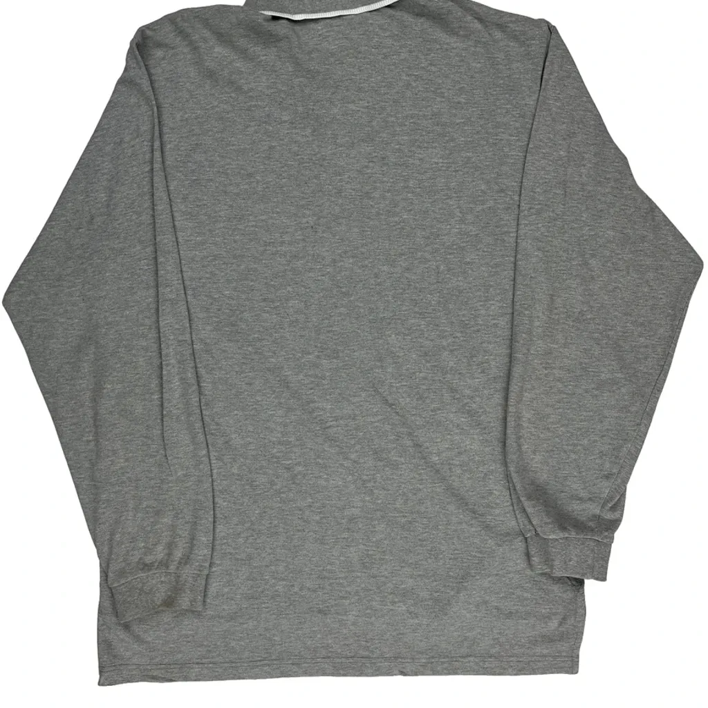 Adidas Long Sleeve Polo Shirt - XL Grey Cotton - Image 7