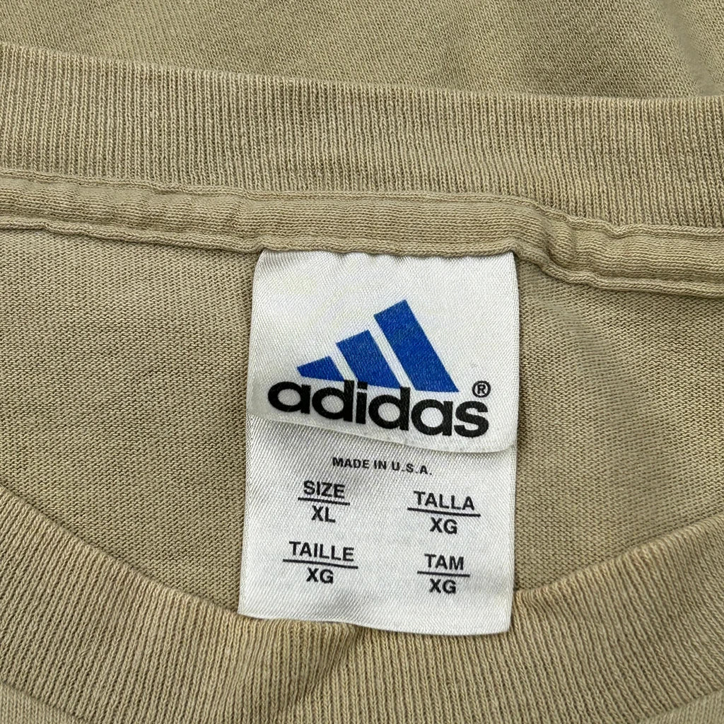 Adidas Striped Long Sleeve T-Shirt - XL Beige Cotton - Image 3