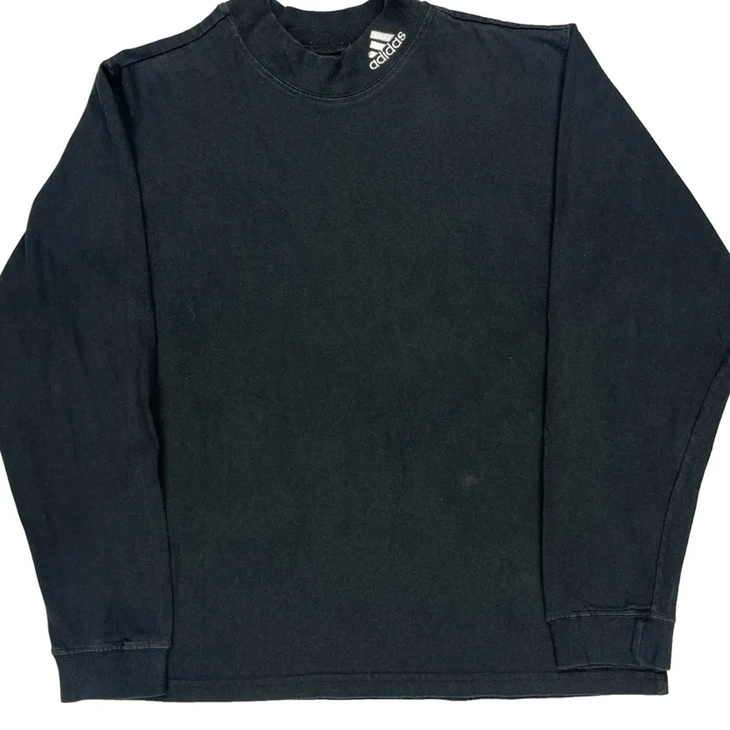 Adidas Long Sleeve T-Shirt - Medium Black Cotton - Image 4