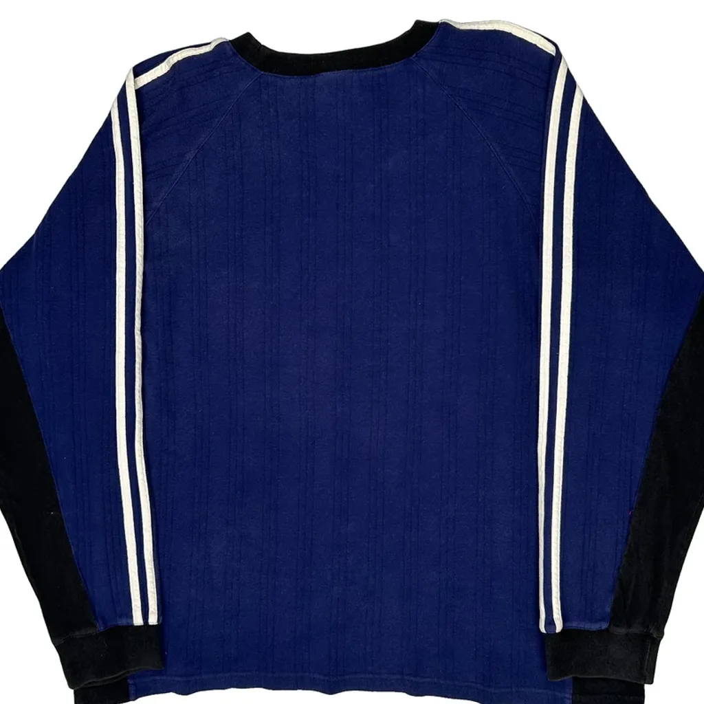 Adidas Striped Long Sleeve T-Shirt - XL Blue Cotton - Image 7