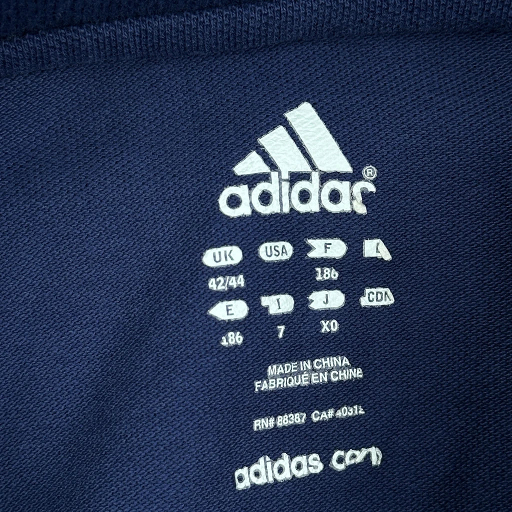 Adidas Striped Polo Shirt - Large Blue Cotton - Image 3