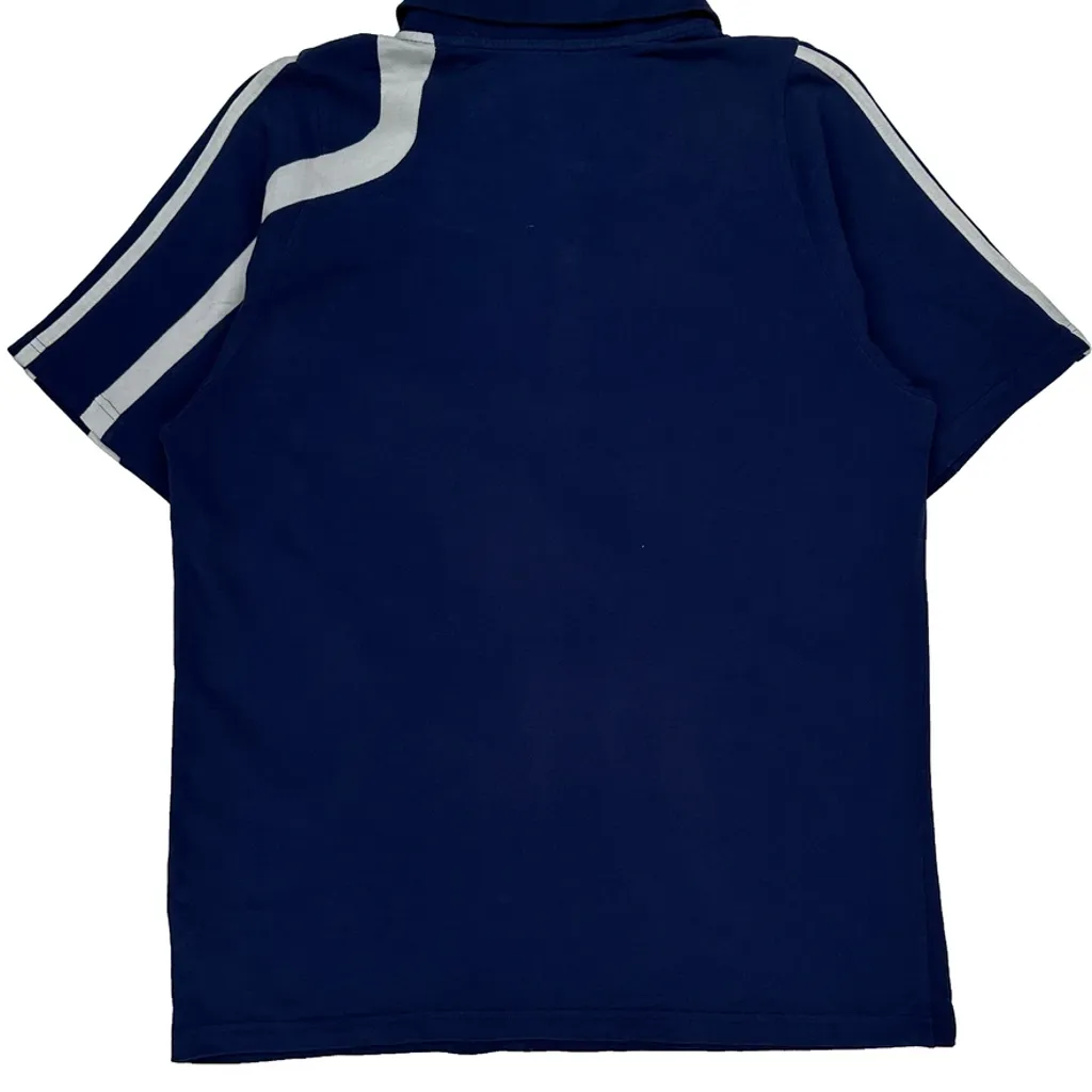 Adidas Striped Polo Shirt - Large Blue Cotton - Image 6