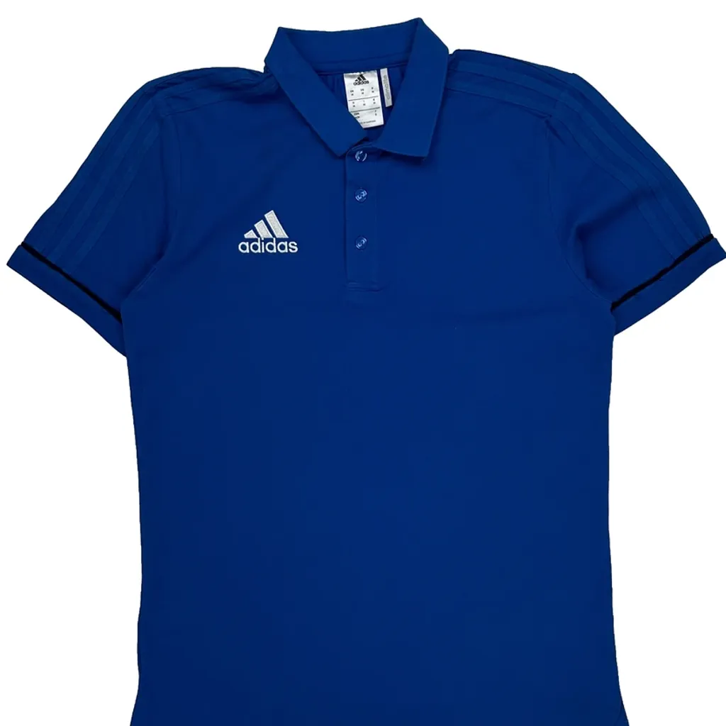 Adidas Polo Shirt - Medium Blue Polyester - Image 4