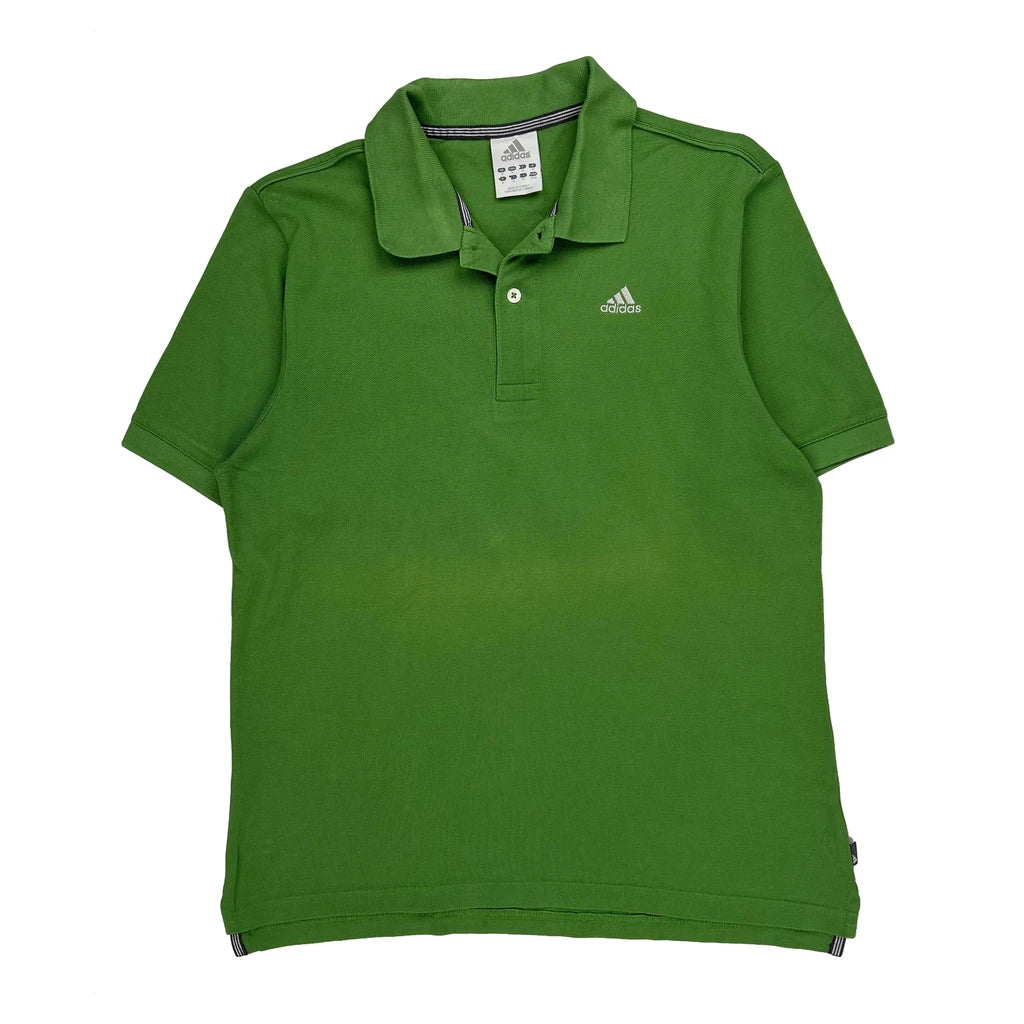 Adidas Polo Shirt - Medium Green Cotton