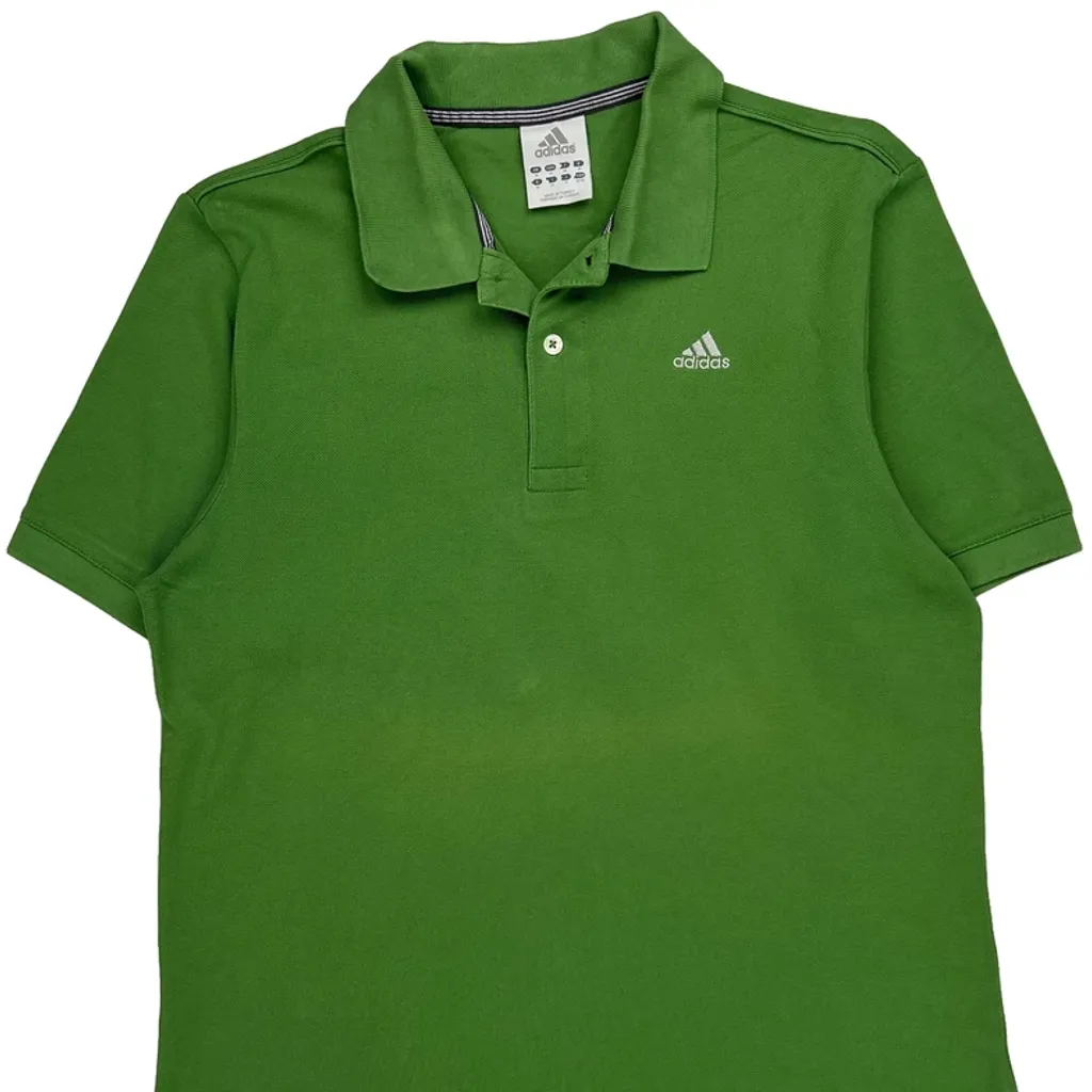 Adidas Polo Shirt - Medium Green Cotton - Image 5