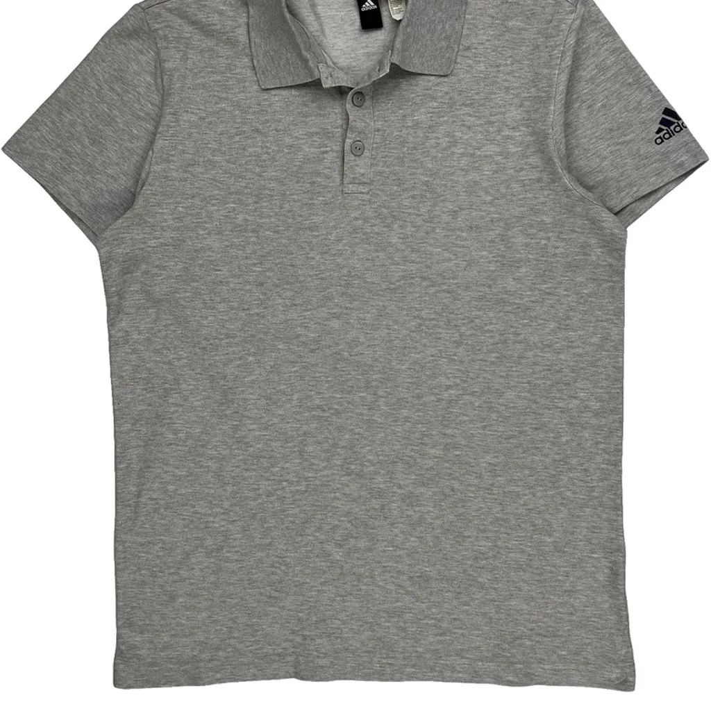 Adidas Polo Shirt - Large Grey Cotton - Image 5