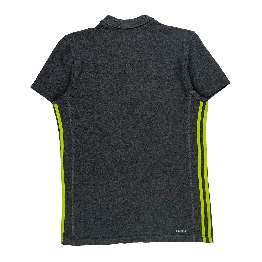 Adidas Polo Shirt - Medium Grey Polyester - Image 2