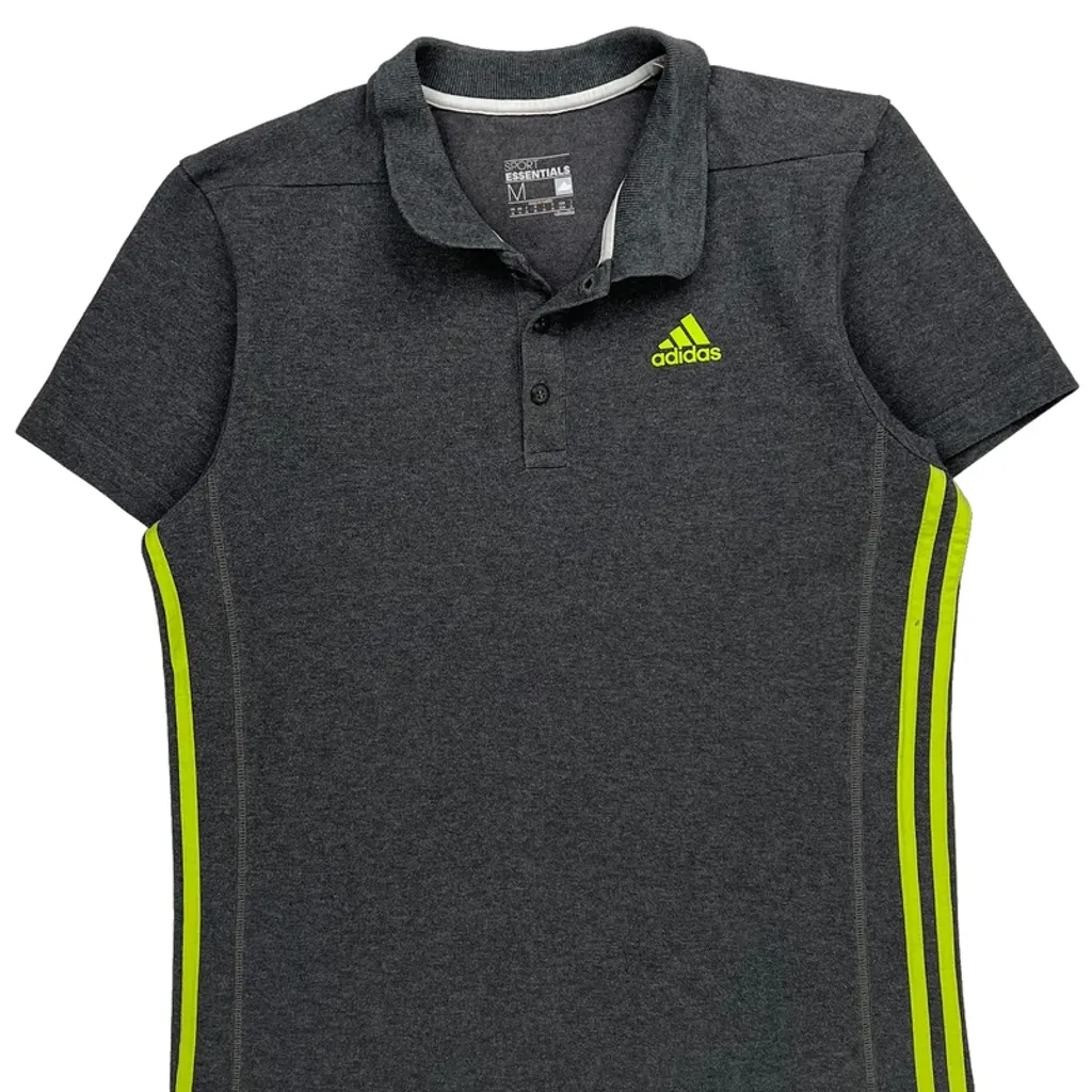 Adidas Polo Shirt - Medium Grey Polyester - Image 4