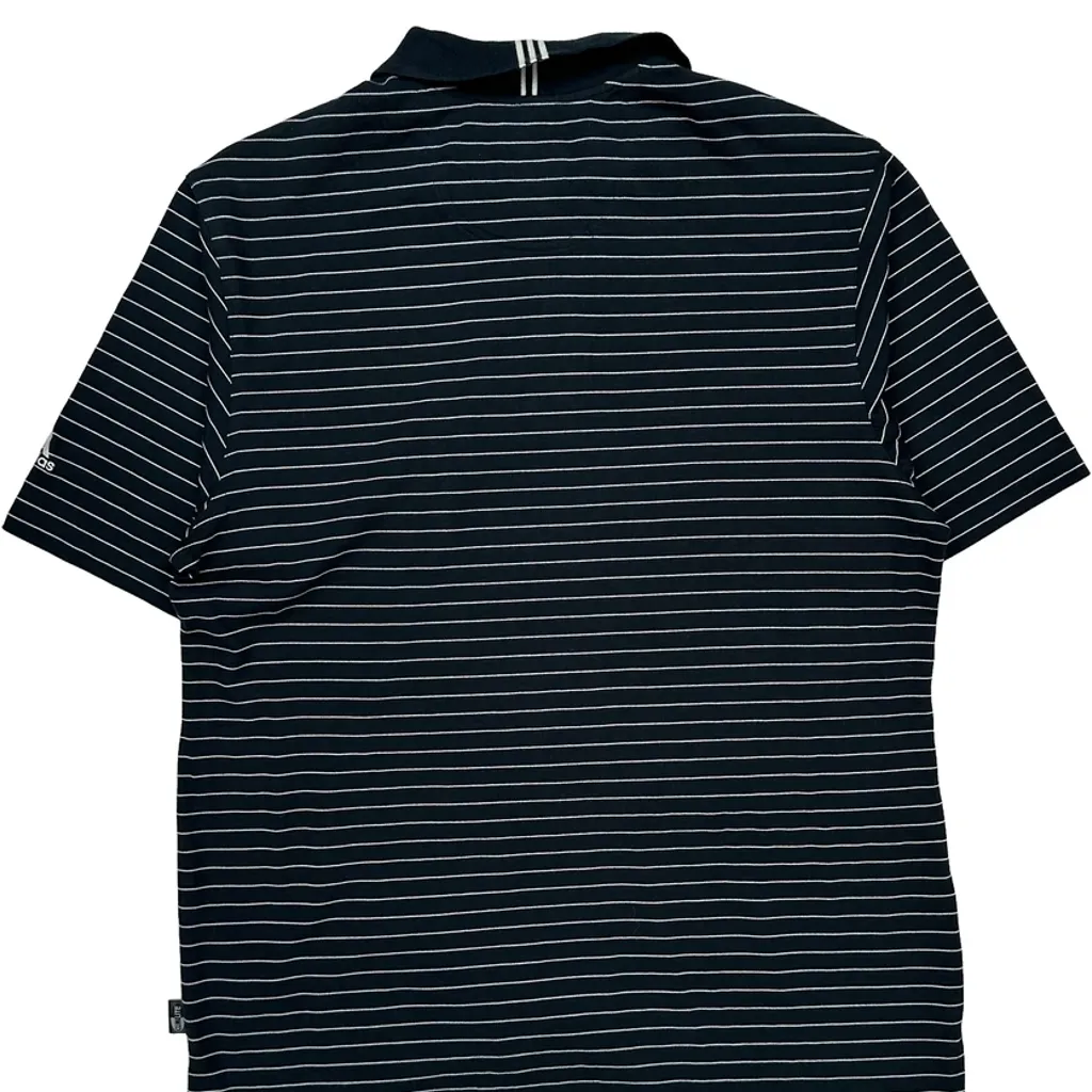 Adidas Striped Polo Shirt - Medium Navy Cotton - Image 6