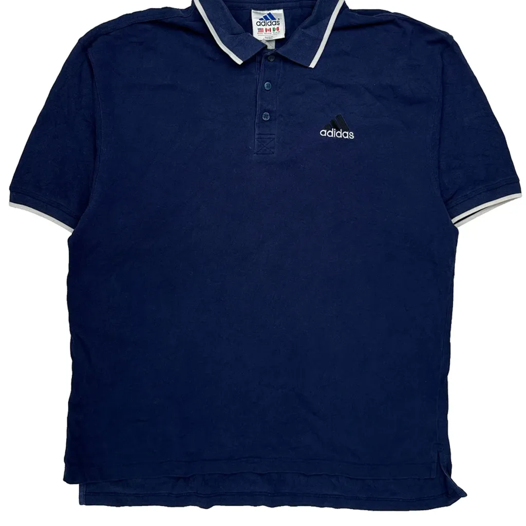 Adidas Polo Shirt - XL Navy Cotton - Image 4
