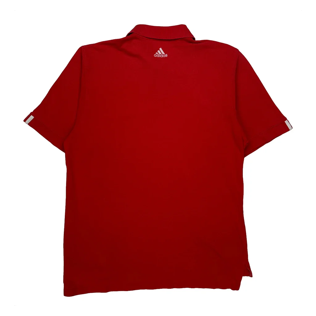 Adidas Polo Shirt - Large Red Cotton - Image 2