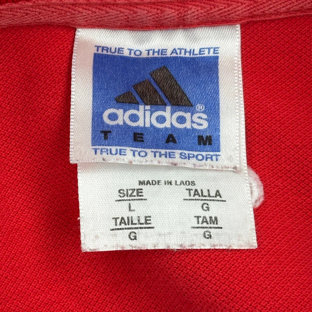 Adidas Polo Shirt - Large Red Cotton - Image 3
