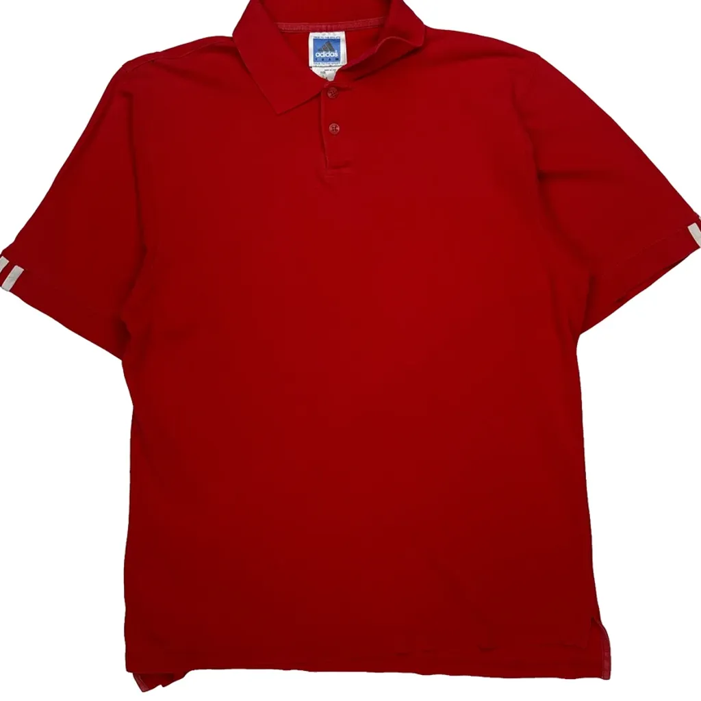 Adidas Polo Shirt - Large Red Cotton - Image 4