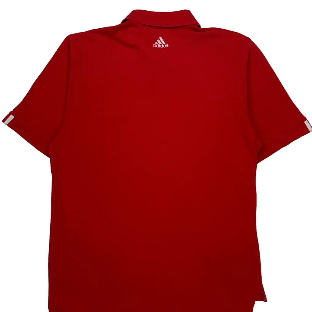 Adidas Polo Shirt - Large Red Cotton - Image 6