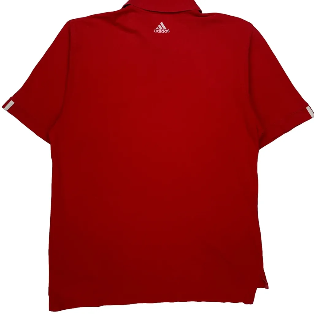 Adidas Polo Shirt - Large Red Cotton - Image 7
