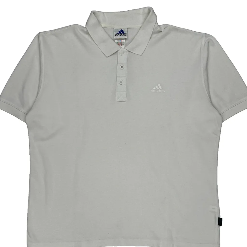 Adidas Polo Shirt - Large White Cotton - Image 4