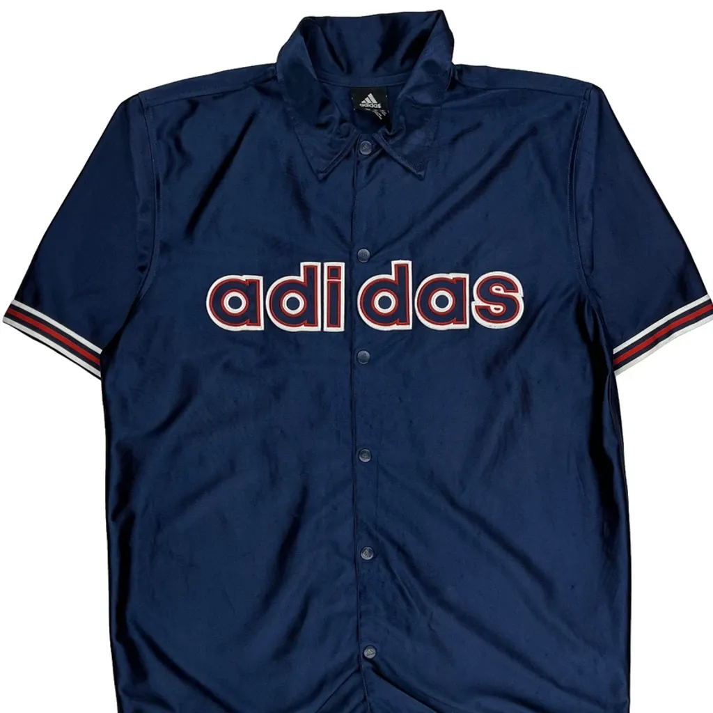 Adidas Spellout Shirt - Medium Blue Polyester - Image 4