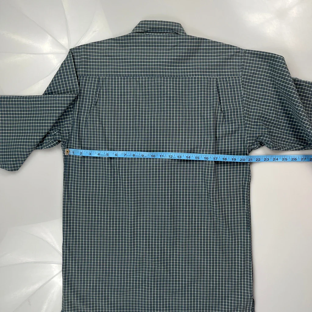 Adidas Checked Shirt - Large Green Cotton - Image 3