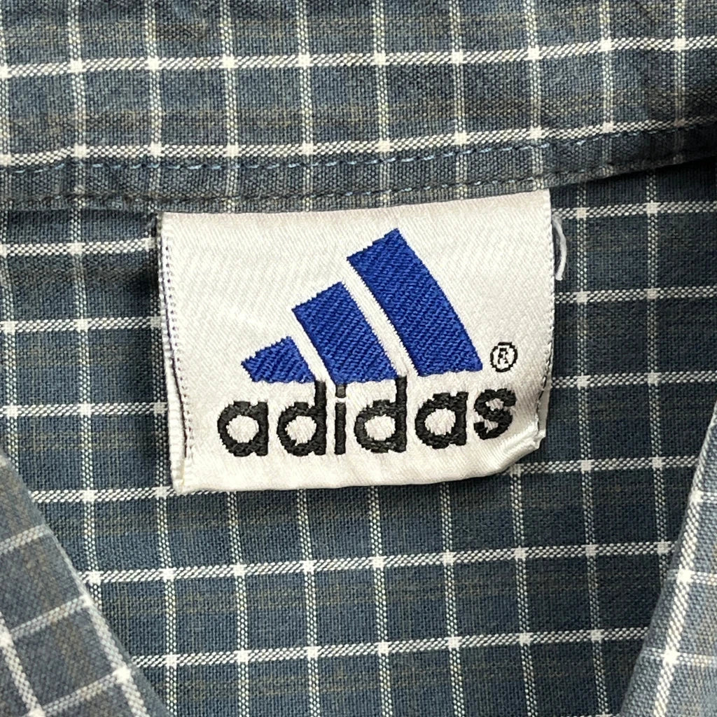 Adidas Checked Shirt - Large Green Cotton - Image 4