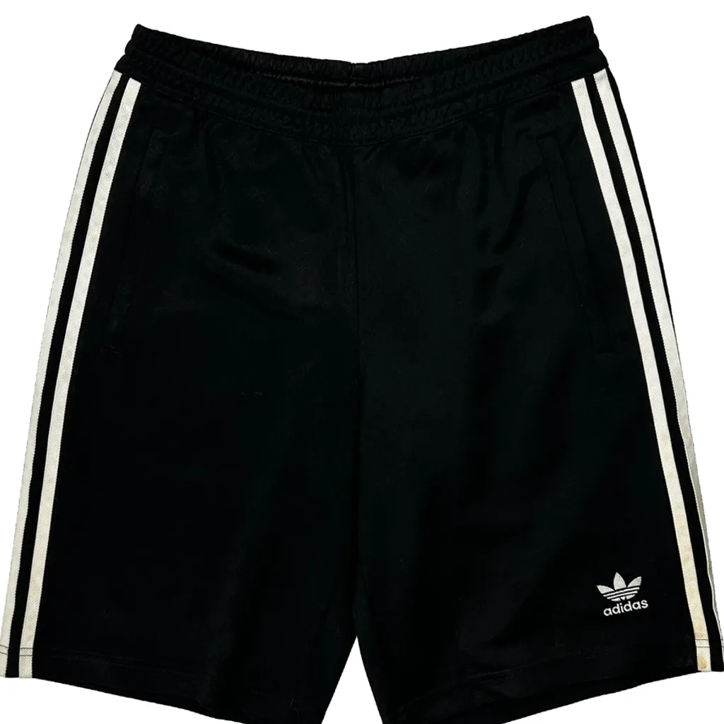 Adidas Striped Sport Shorts - Small Black Polyester - Image 4