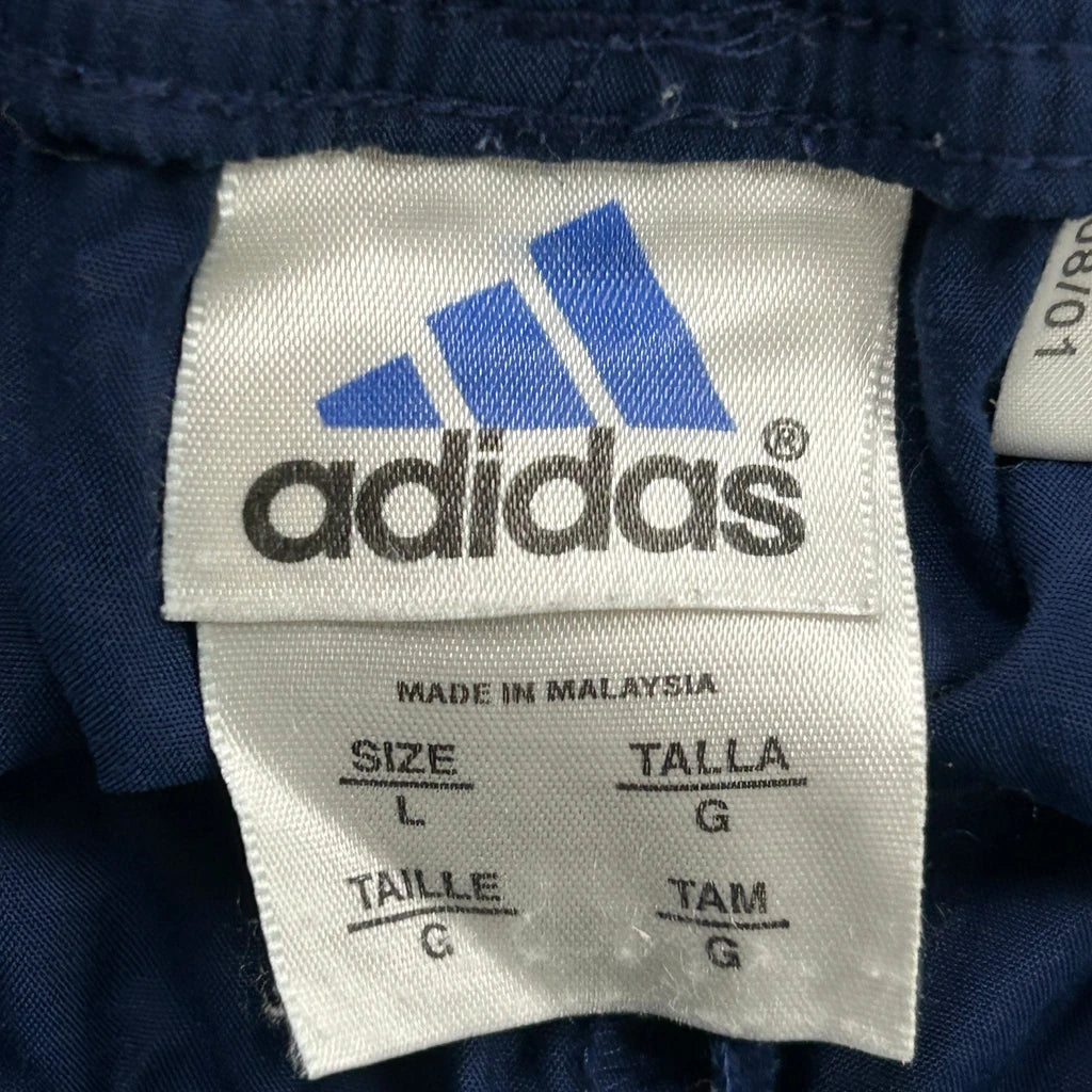 Adidas Striped Sport Shorts - Large Blue Polyester - Image 3