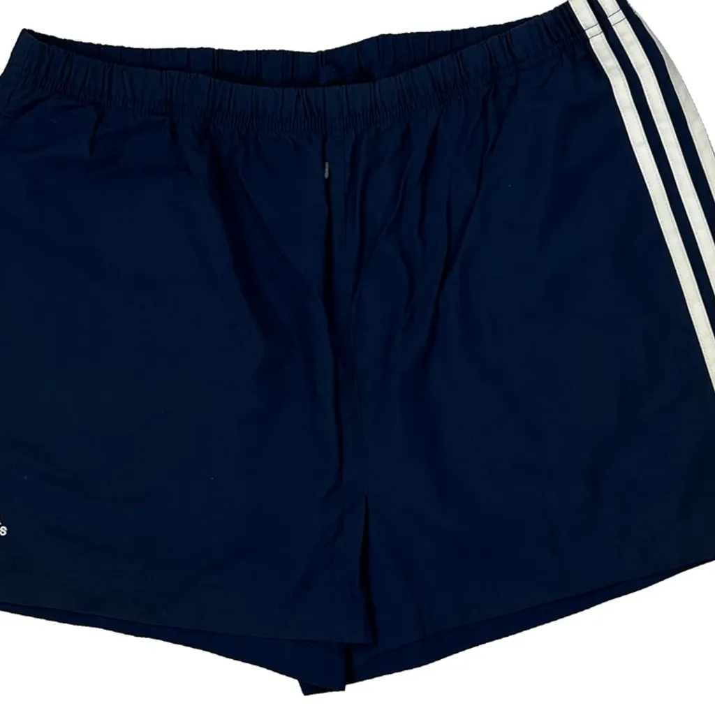 Adidas Striped Sport Shorts - Large Blue Polyester - Image 4
