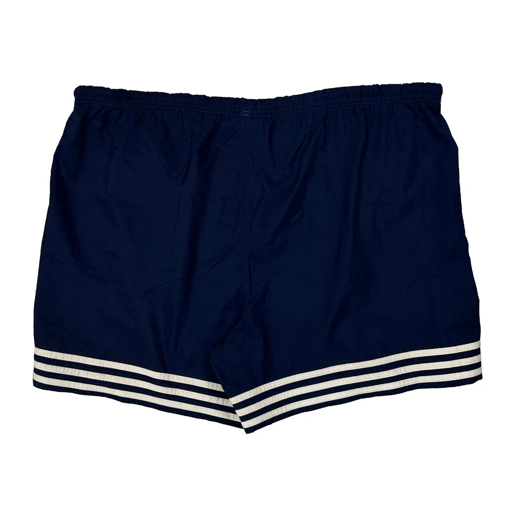 Adidas Striped Sport Shorts - XL Blue Nylon - Image 2
