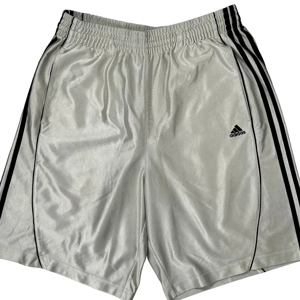 Adidas Sport Shorts - Large Silver Polyester - Image 4