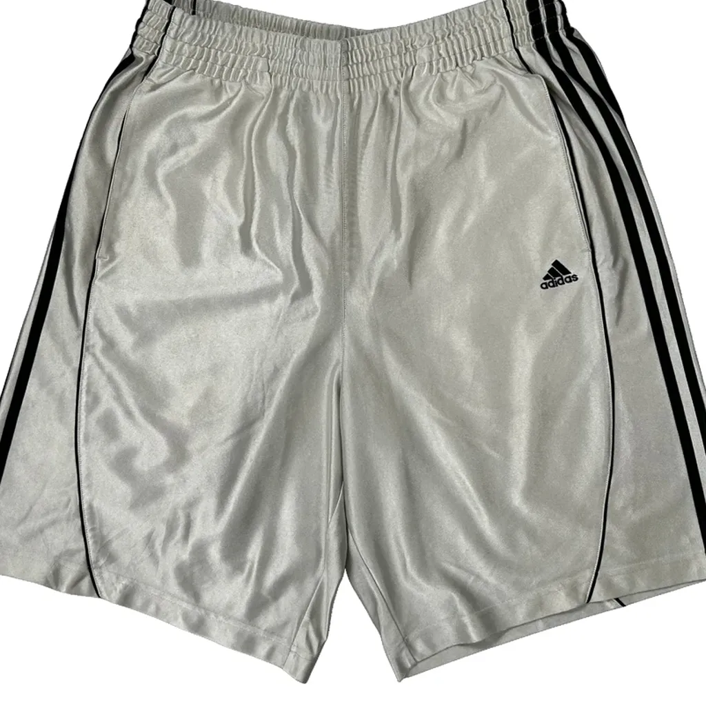 Adidas Sport Shorts - Large Silver Polyester - Image 5